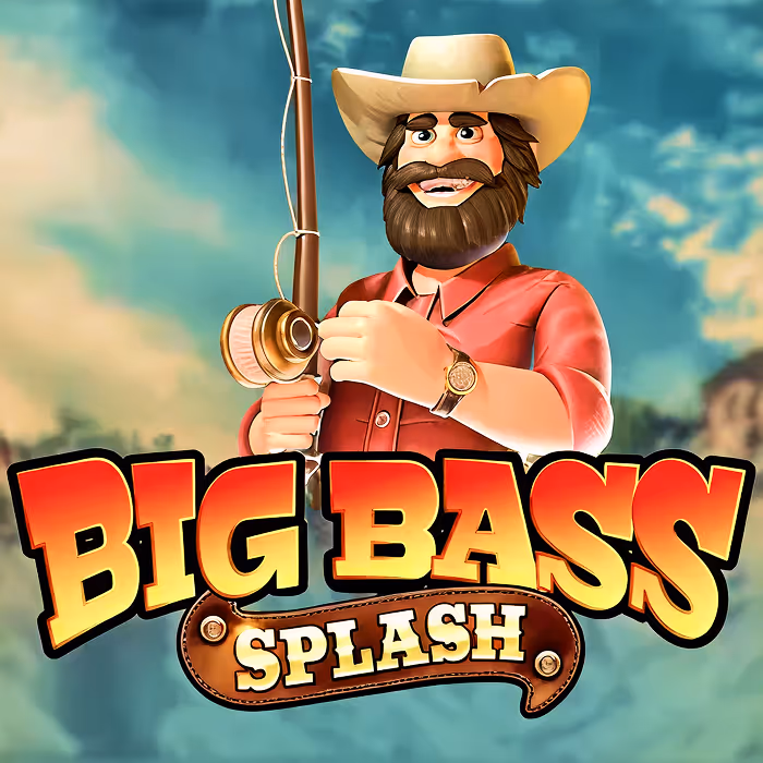 Big Bass Splash fishing-themed slot with bonus rounds and free spins featuring fisherman wild symbols